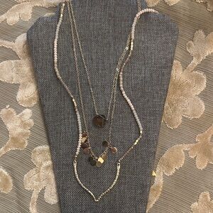 Elegant Gold and Brown Layered Necklace